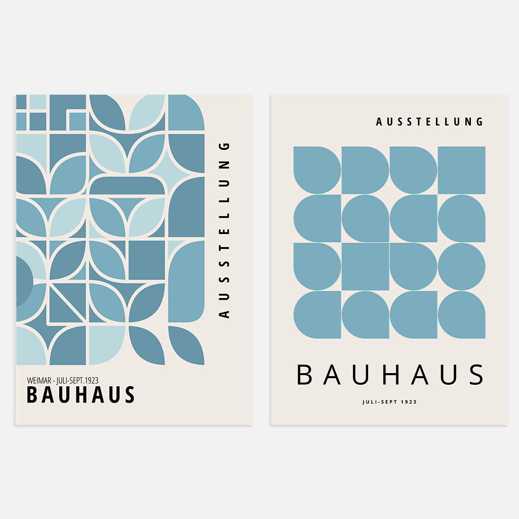 Bauhaus Blau – 2er Poster-Set