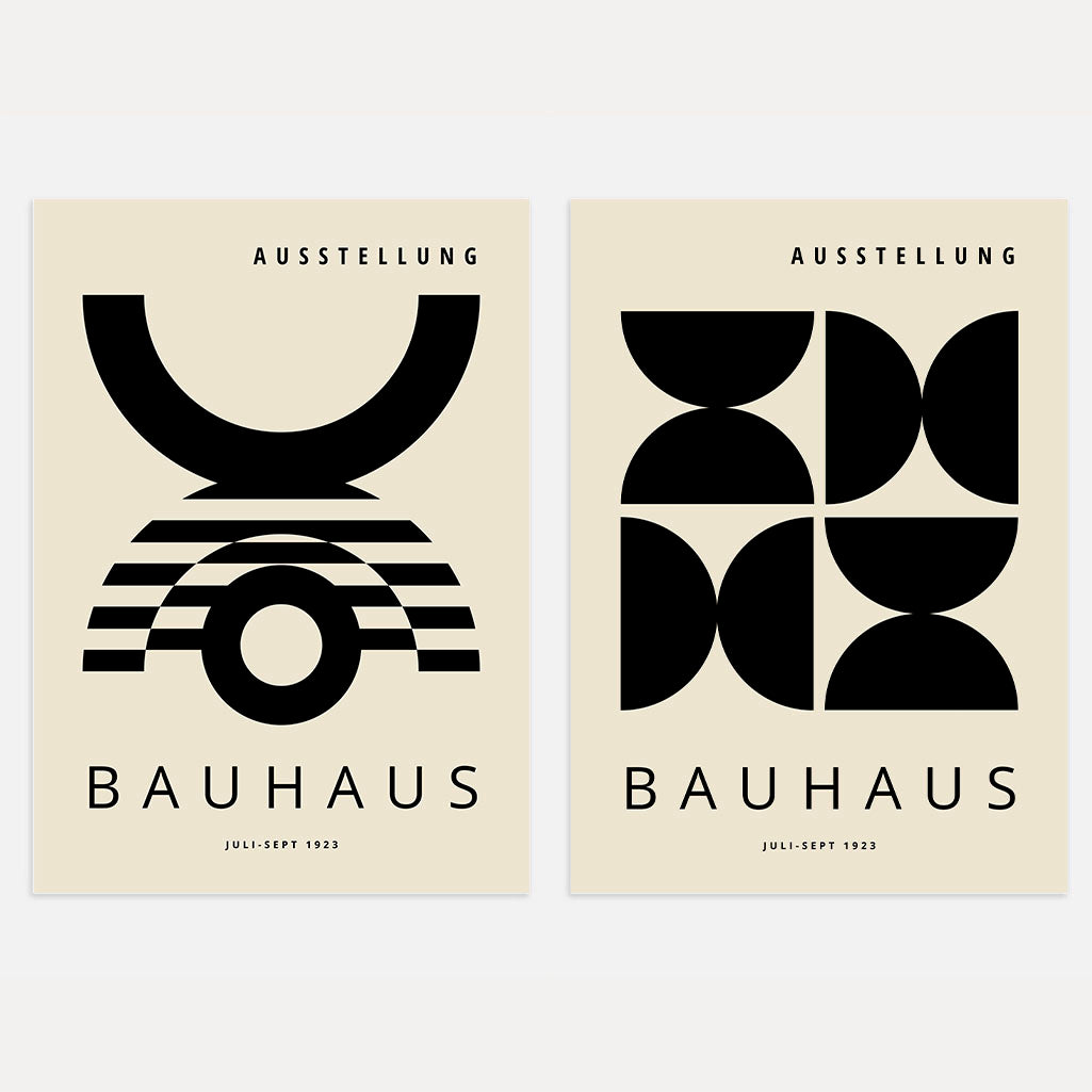 Bauhaus Schwarze Formen – 2er Poster-Set