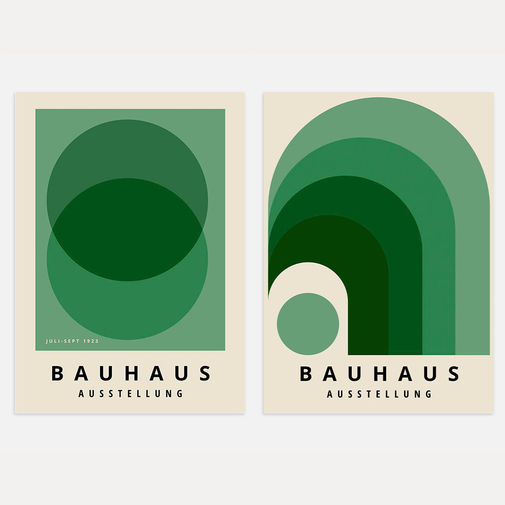 Set mit 2 Bauhaus-Grünpostern