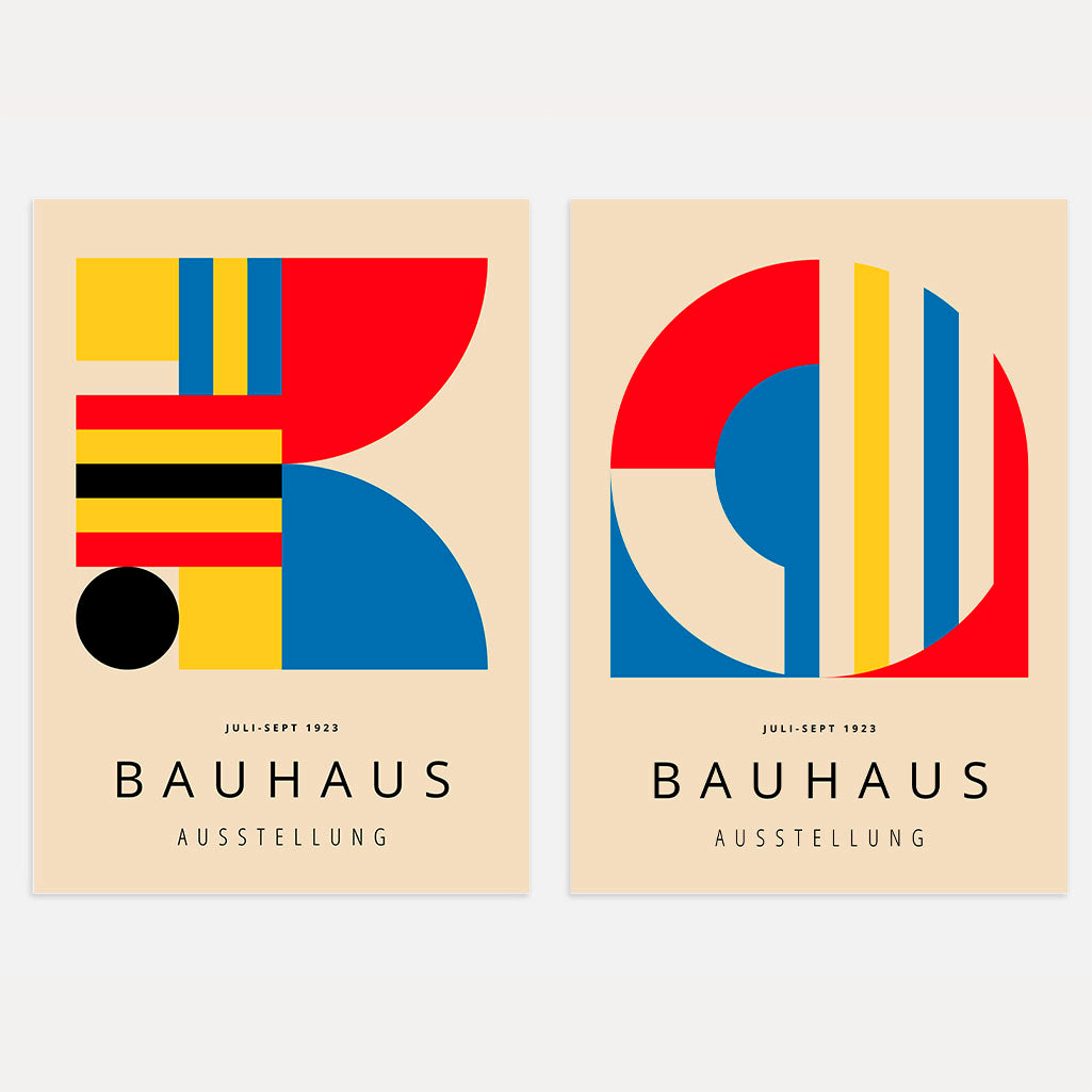 Set mit 2 Bauhaus-Postern in Primärfarben