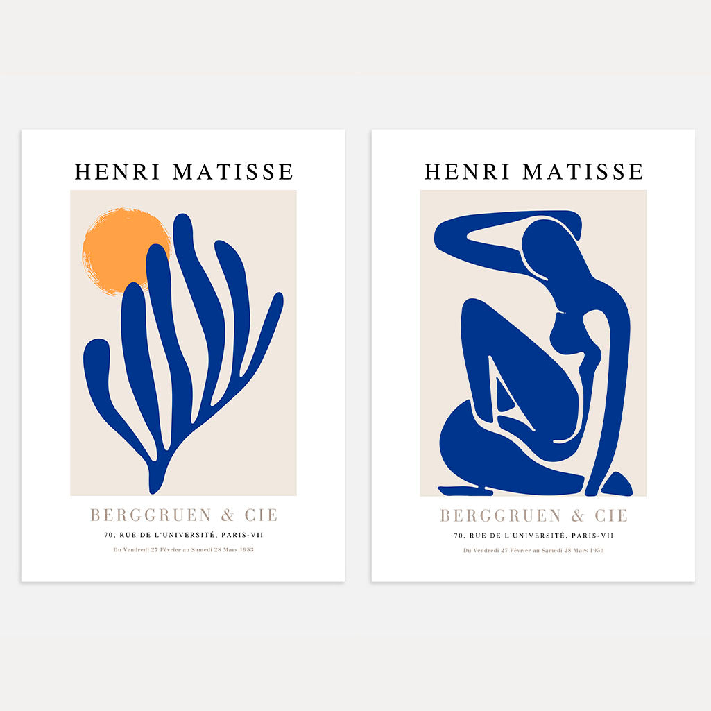Set mit 2 Matisse-Postern – Harmonie der blauen Formen