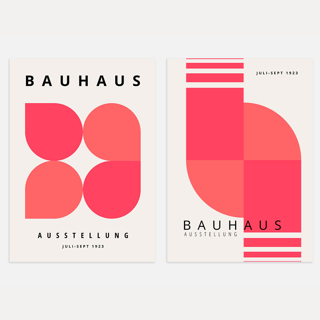 Bauhaus Rosa Puls – 2er Poster-Set