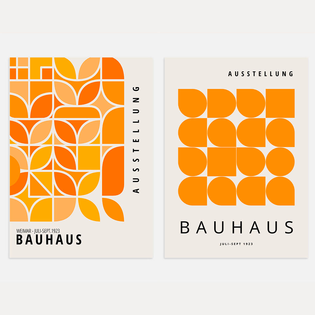 Set mit 2 Bauhaus-Postern, orange