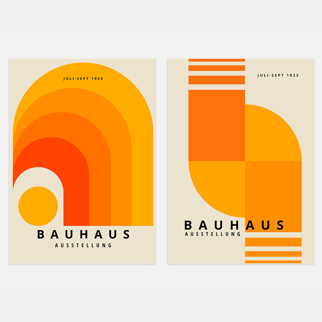 Set mit 2 Bauhaus-Postern – Orange Energy