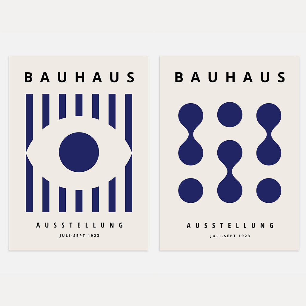 Bauhaus Tiefblau – 2er Poster-Set