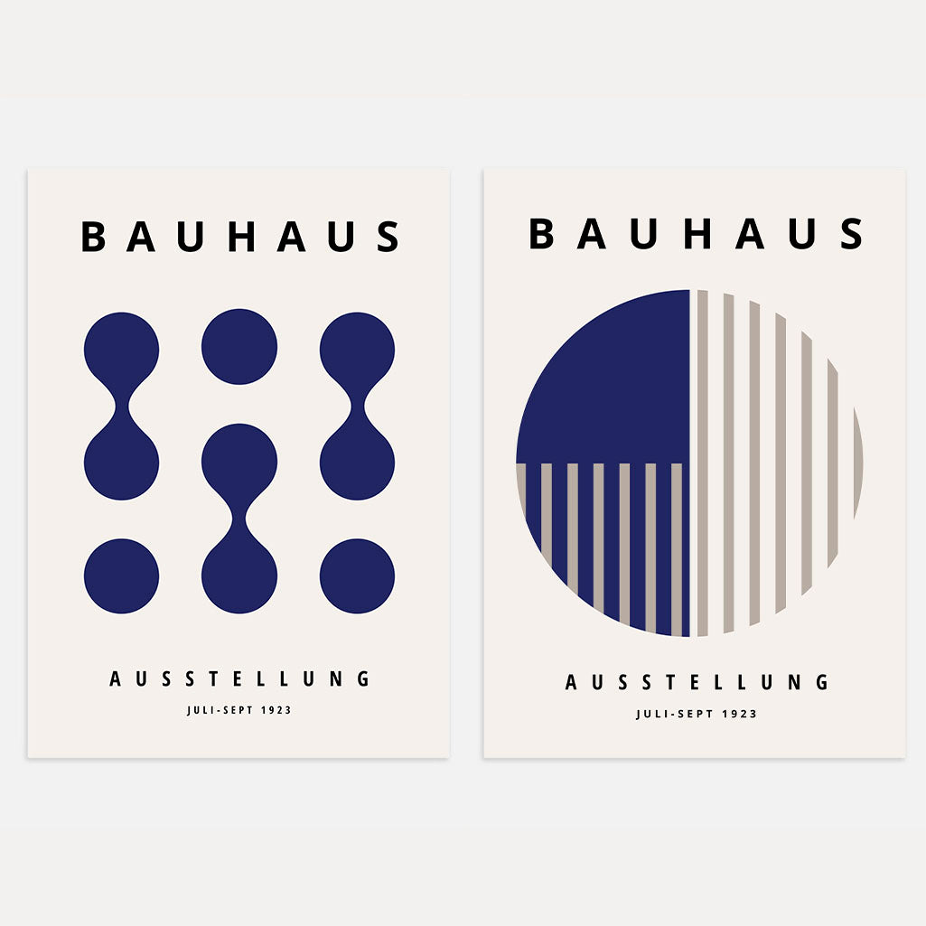 Bauhaus Marineblau – 2er Poster-Set