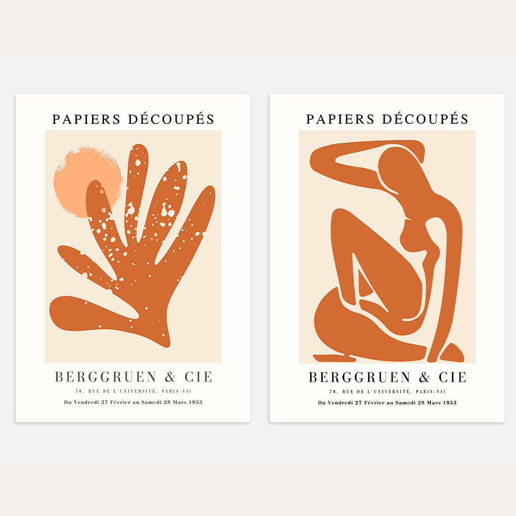 Set mit 2 Matisse-Postern – Warme abstrakte Formen