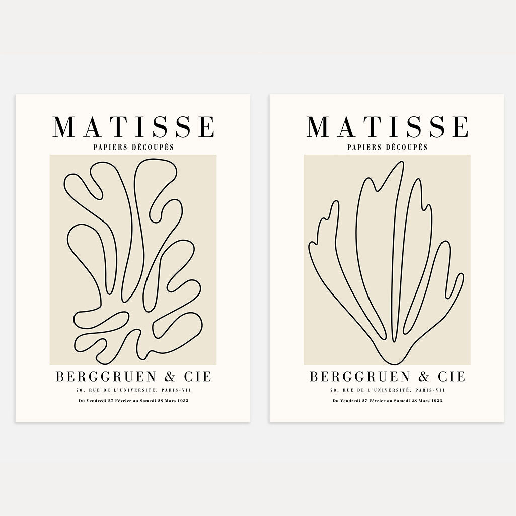 Set mit 2 Matisse-Postern – Minimalistische Linien 