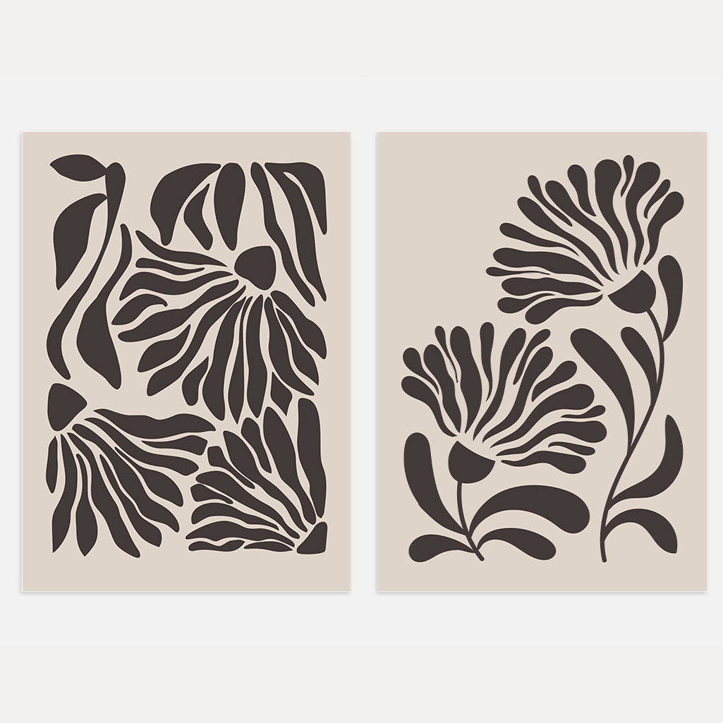 Set mit 2 Matisse-Postern – Elegante Blumensilhouetten