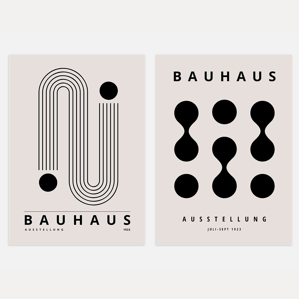 Bauhaus Schwarze Formen – 2er Poster-Set