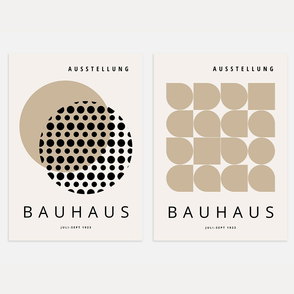 Bauhaus Beigetöne – 2er Poster-Set