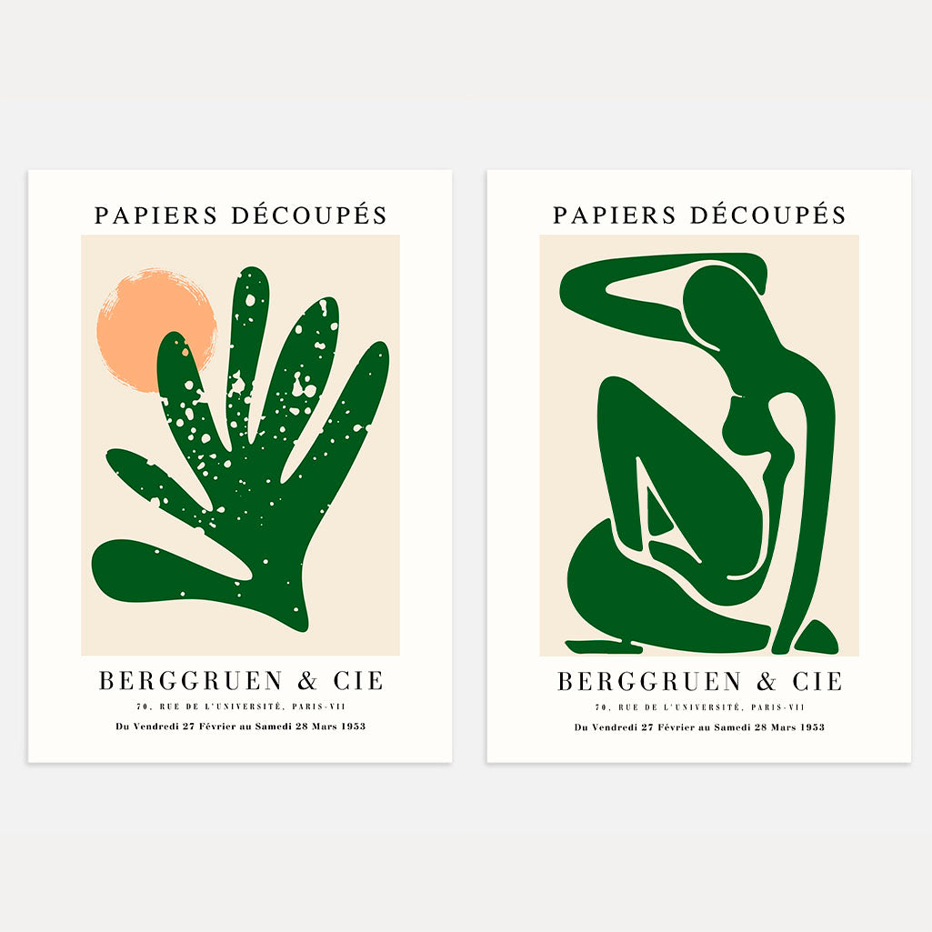 Set mit 2 Matisse-Postern – Harmonie grüner Formen