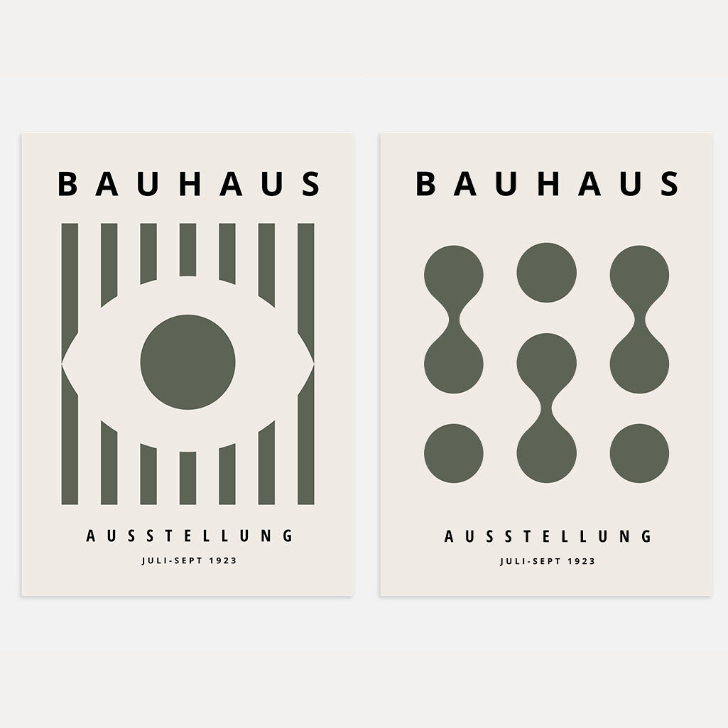 Set mit 2 Bauhaus-Postern, Grün
