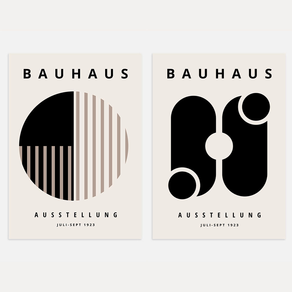 Set mit 2 Bauhaus-Postern – Monochromatische Harmonie 