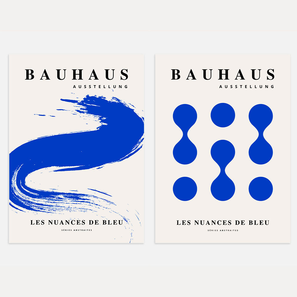Bauhaus Blau – 2er Poster-Set