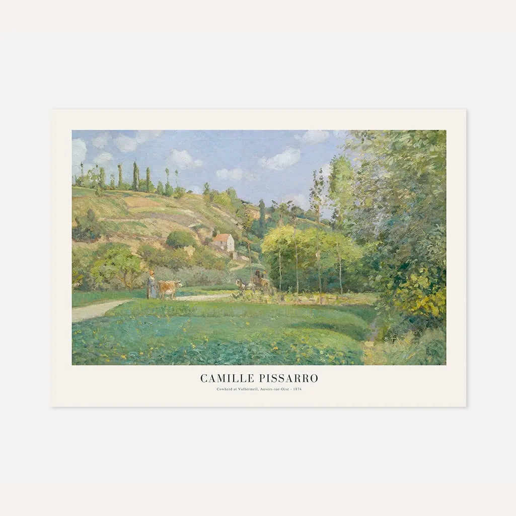 Camille Pissarro – Kuhhirtin in Valhermeil Poster (1874)