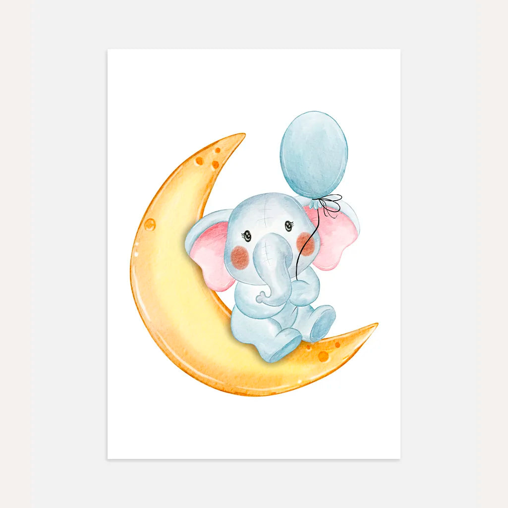Elefant auf dem Mond Poster