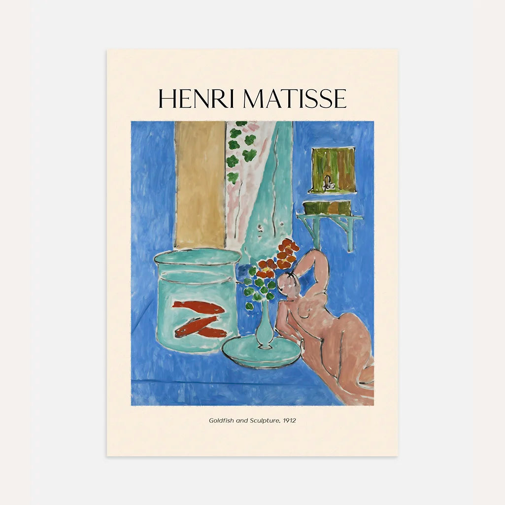 Henri Matisse Poster – Goldfische und Skulptur, 1912