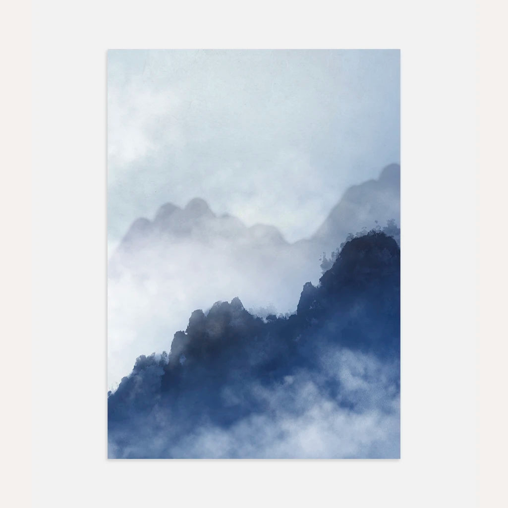Poster „Blaue Bergnebel“
