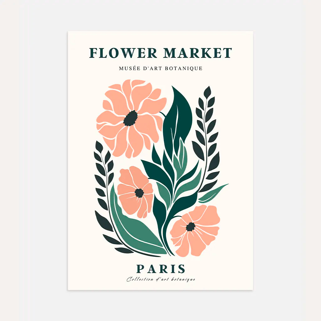 Plakat zum Blumenmarkt Paris