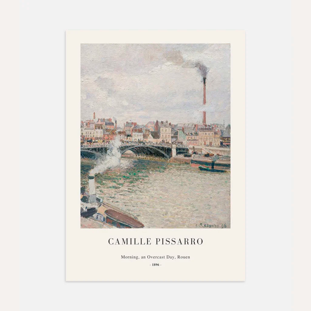 Camille Pissarro Plakat – Morgen, ein bewölkter Tag, Rouen (1896) | Porträtplakat