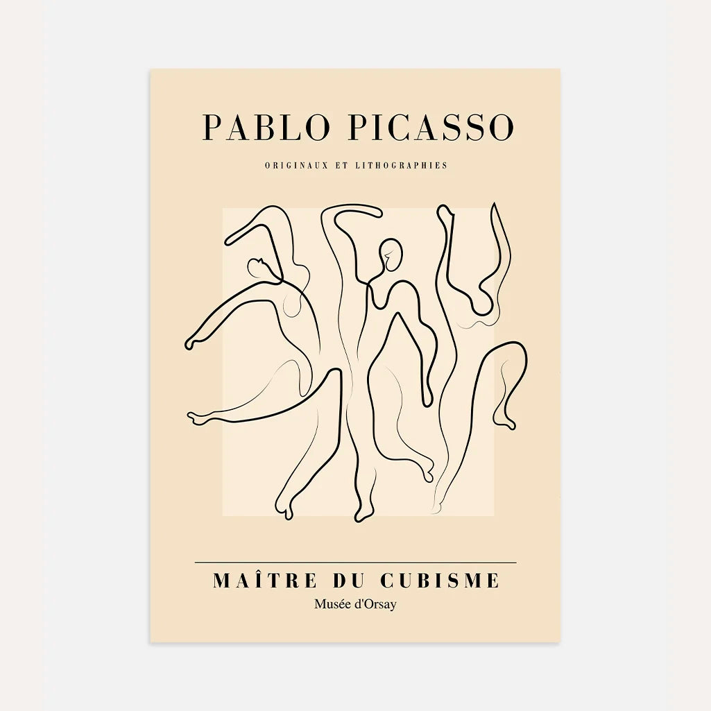 Von Pablo Picasso inspiriertes Poster – Tanz der Formen