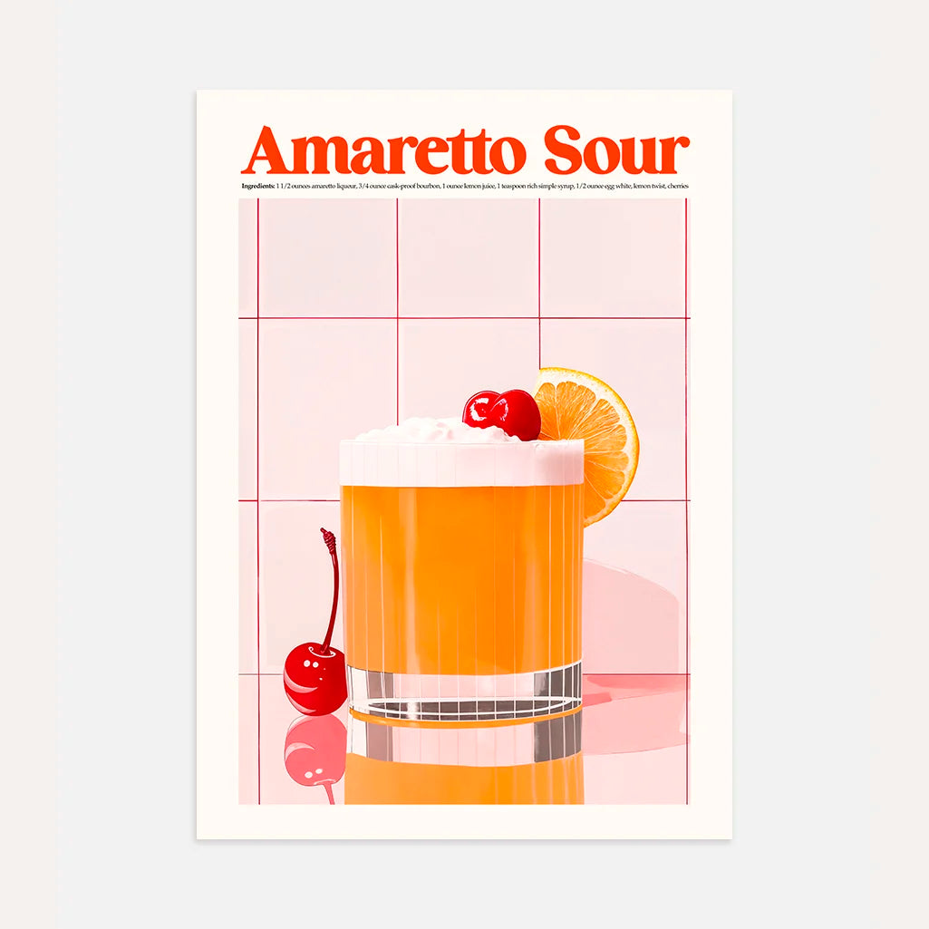 Amaretto Sour Cocktail Poster