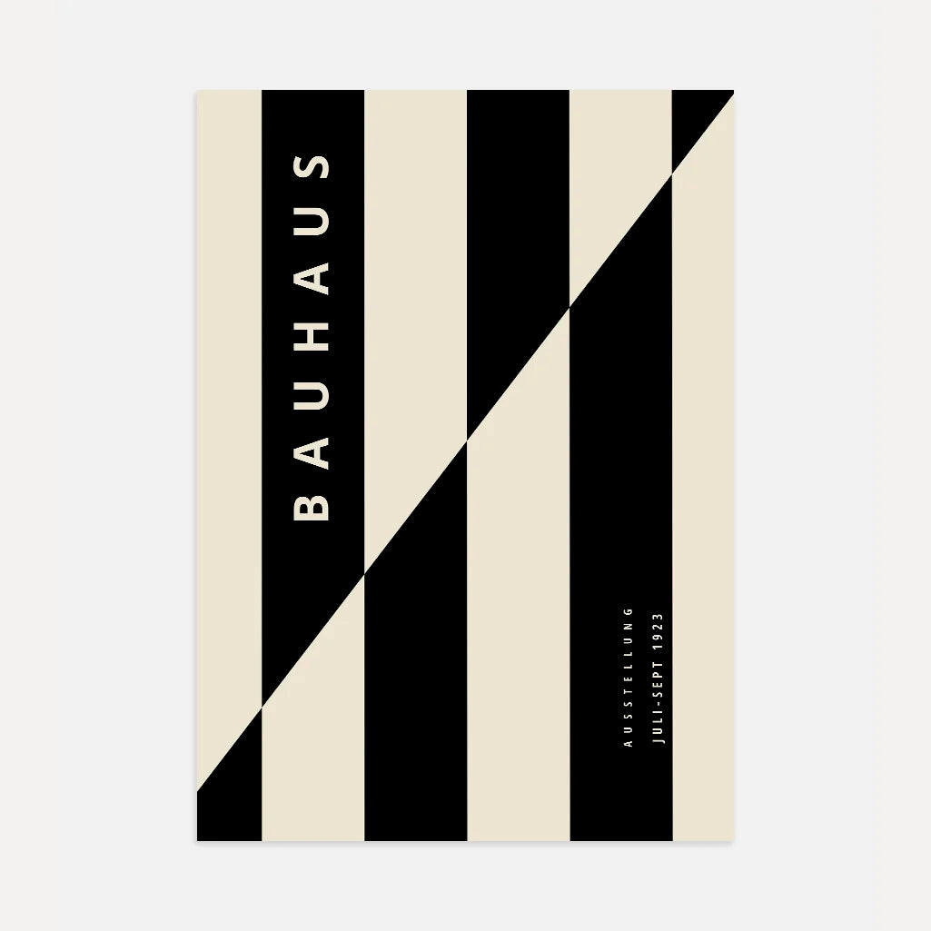 Bauhaus Schwarzbeige Streifen Poster
