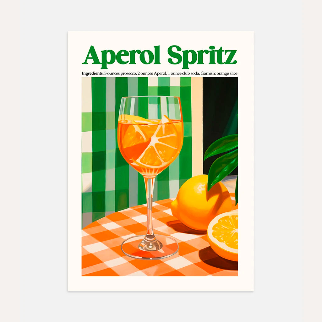 Aperol Spritz Zitrusfarben Poster
