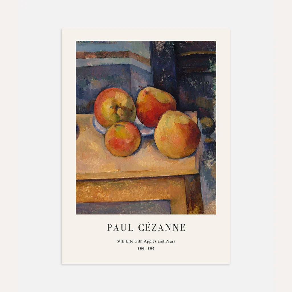 Paul Cézanne – Stillleben mit Äpfeln und Birnen Poster (1891–1892)