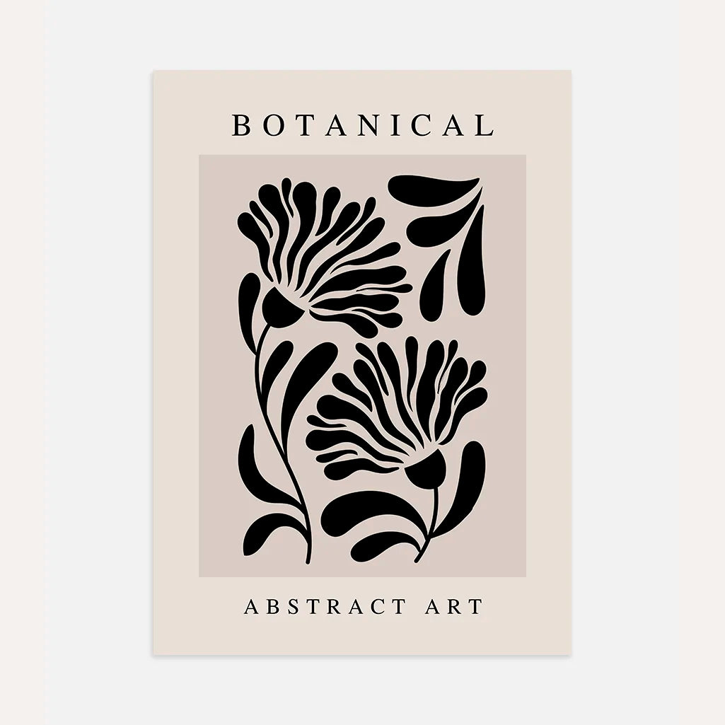 Abstraktes Blumen-Noir-Poster
