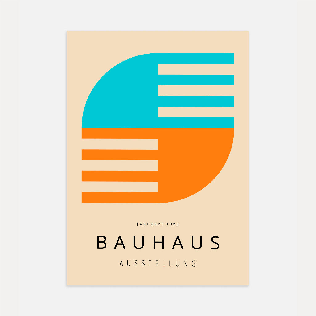 Bauhaus Türkis-Orange Kontrast Poster
