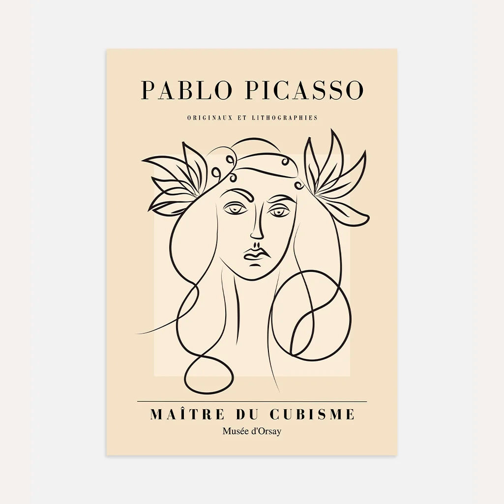 Von Pablo Picasso inspiriertes Poster – Liniengöttin
