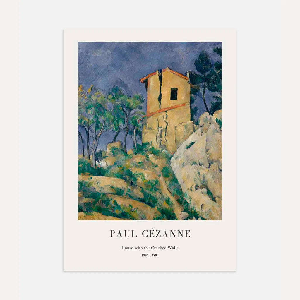 Paul Cézanne – Haus mit rissigen Wänden Poster (1892–1894)