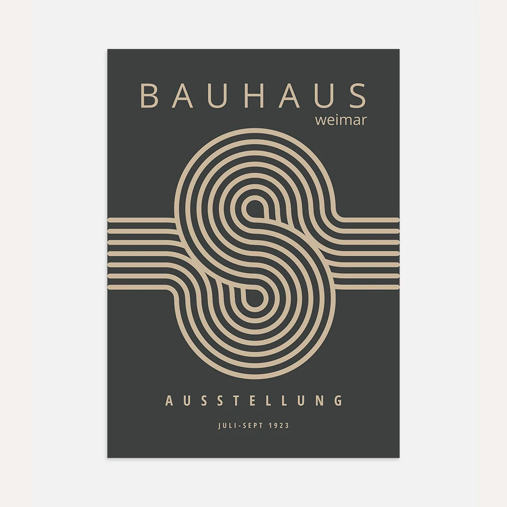 Bauhaus Beige Linien Poster