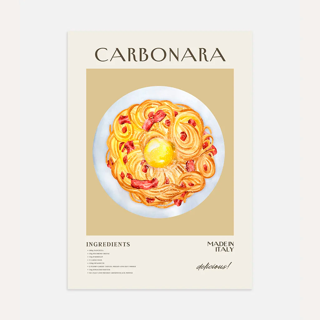 Carbonara Pasta Küchenposter