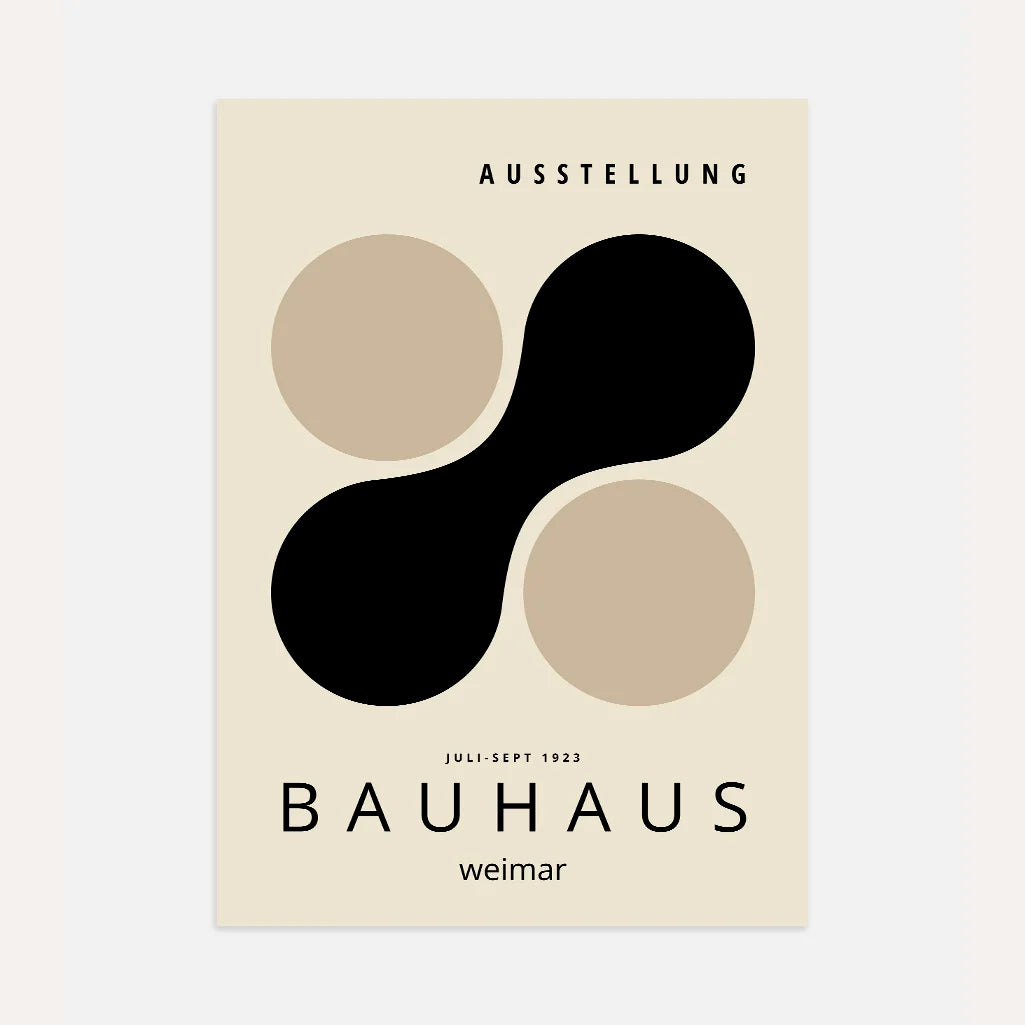 Bauhaus Schwarz Beige Formen Poster