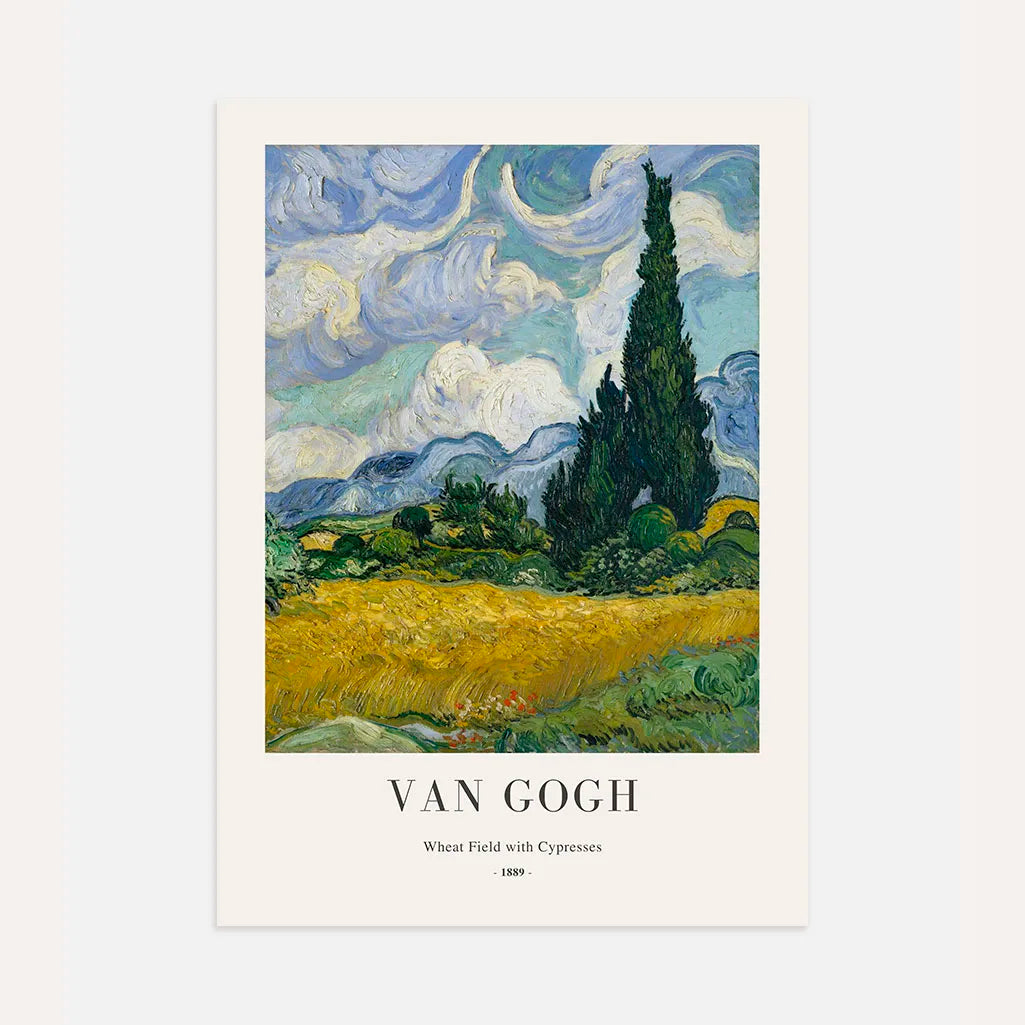 Vincent van Gogh Poster – Weizenfeld mit Zypressen