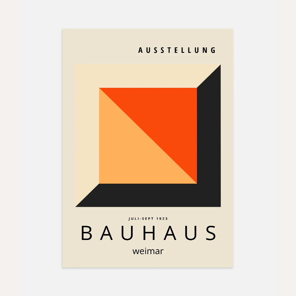 Bauhaus Rotorange Würfel Poster