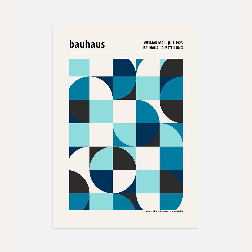 Bauhaus Blau Symmetrie Poster