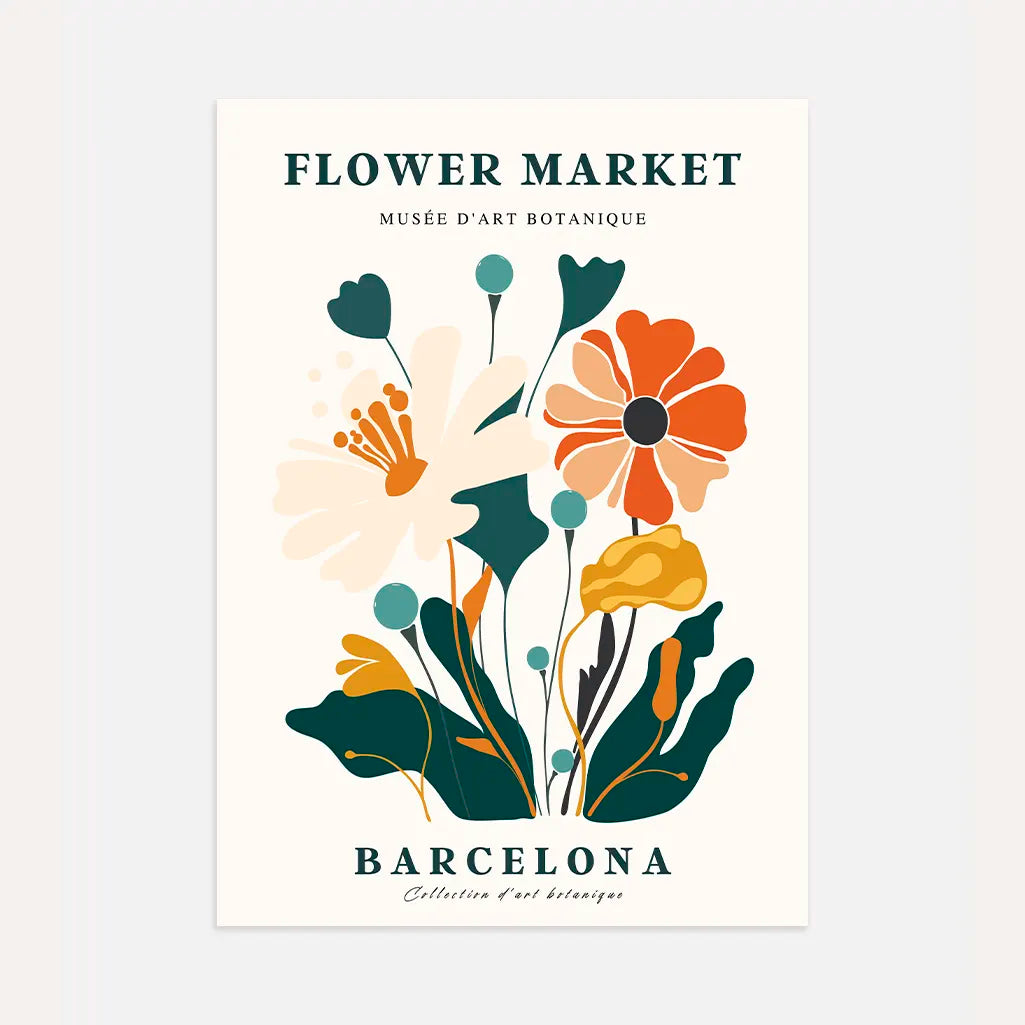 Plakat zum Blumenmarkt Barcelona