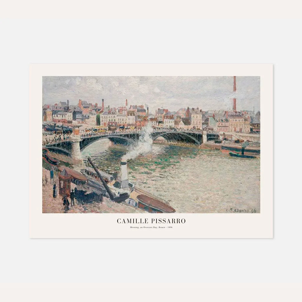 Camille Pissarro – Rouen, Seine, bedeckter Morgen Poster (1896)
