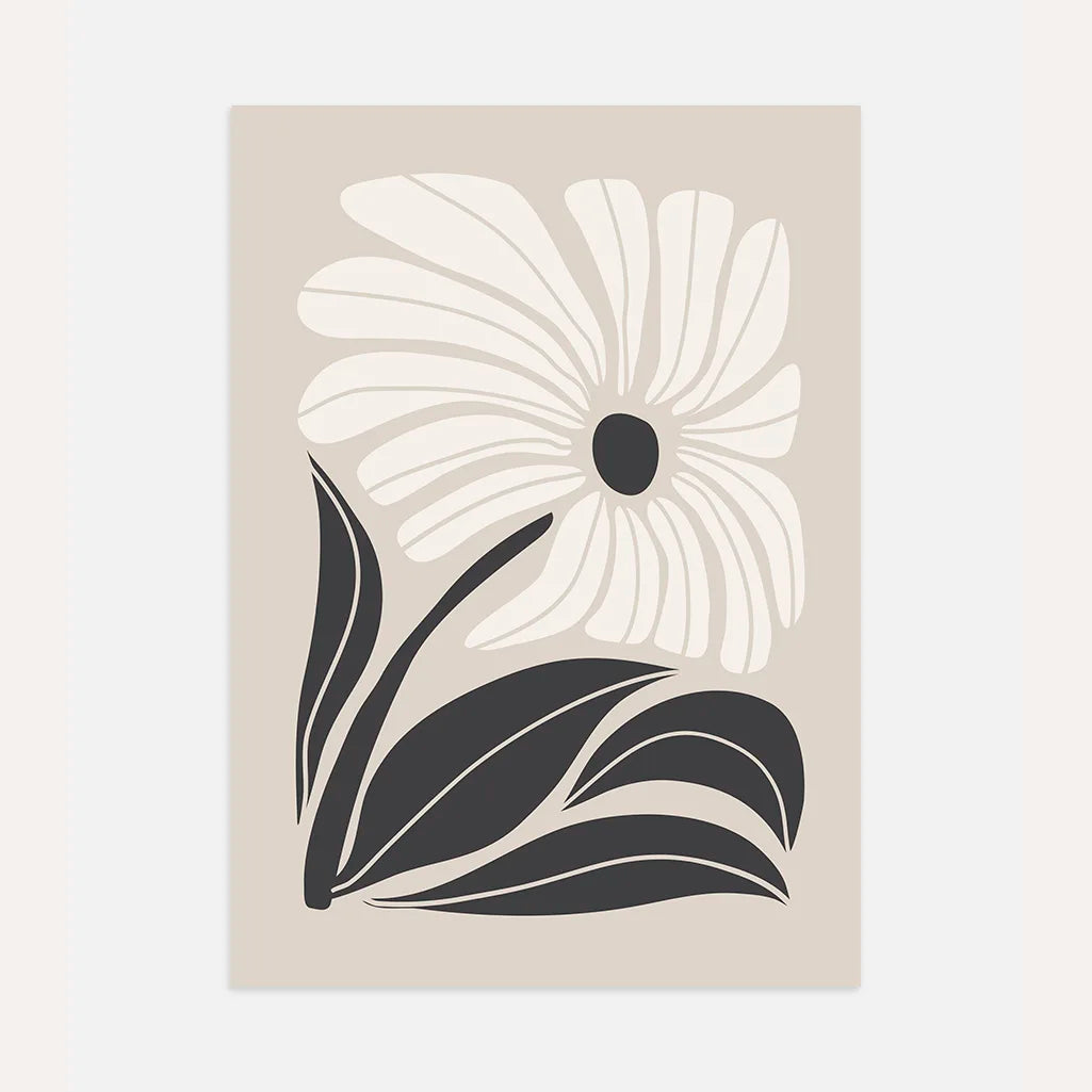 Poster „Florales minimalistisches Noir-Design“