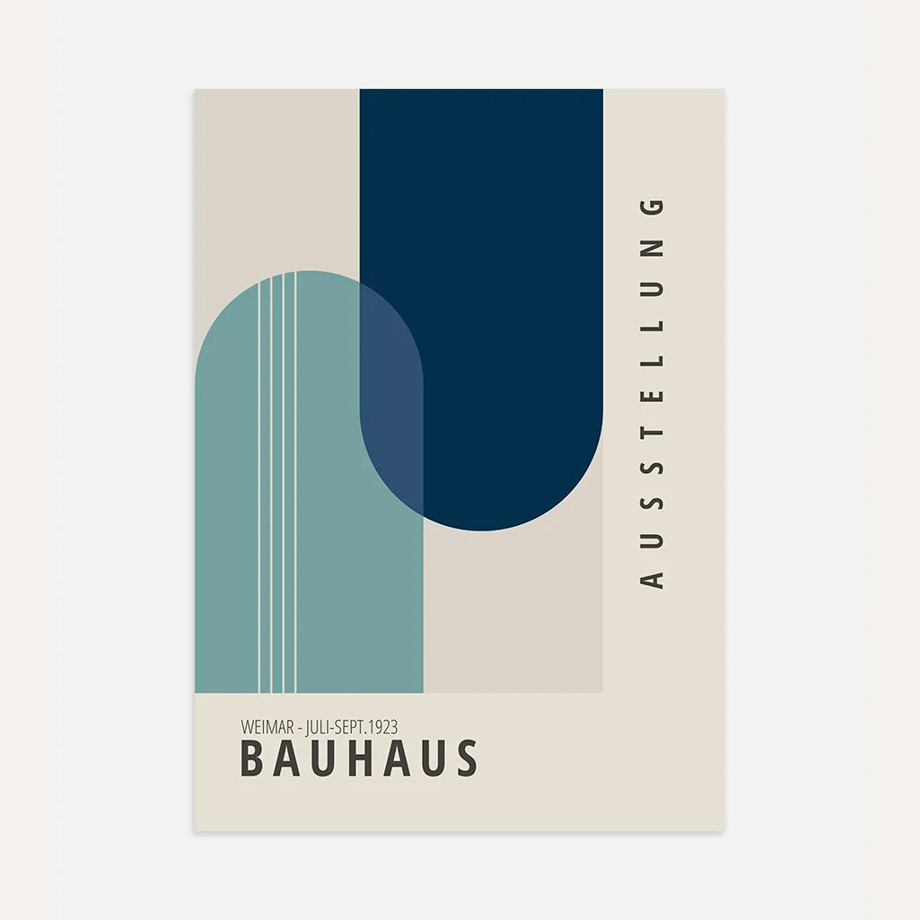 Bauhaus Blau Beige Poster