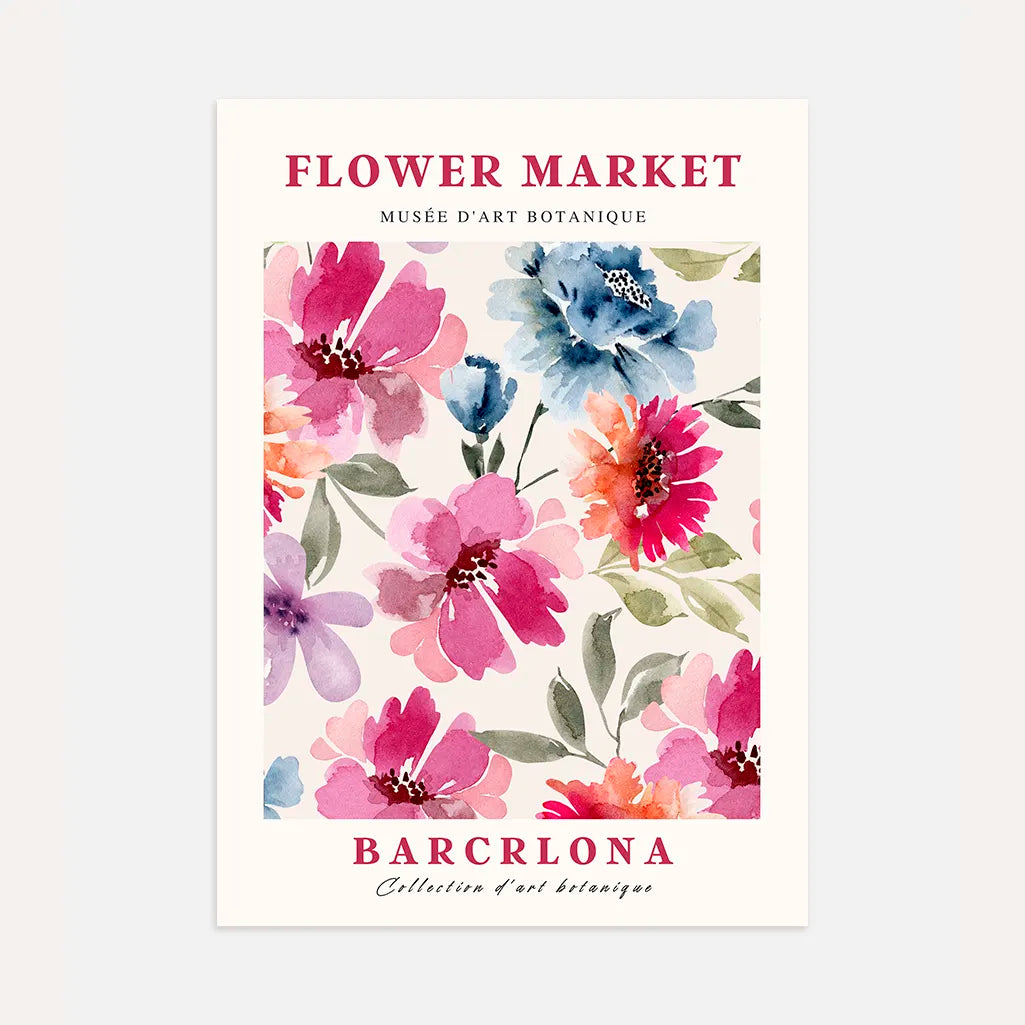 Barcelona Blumenposter