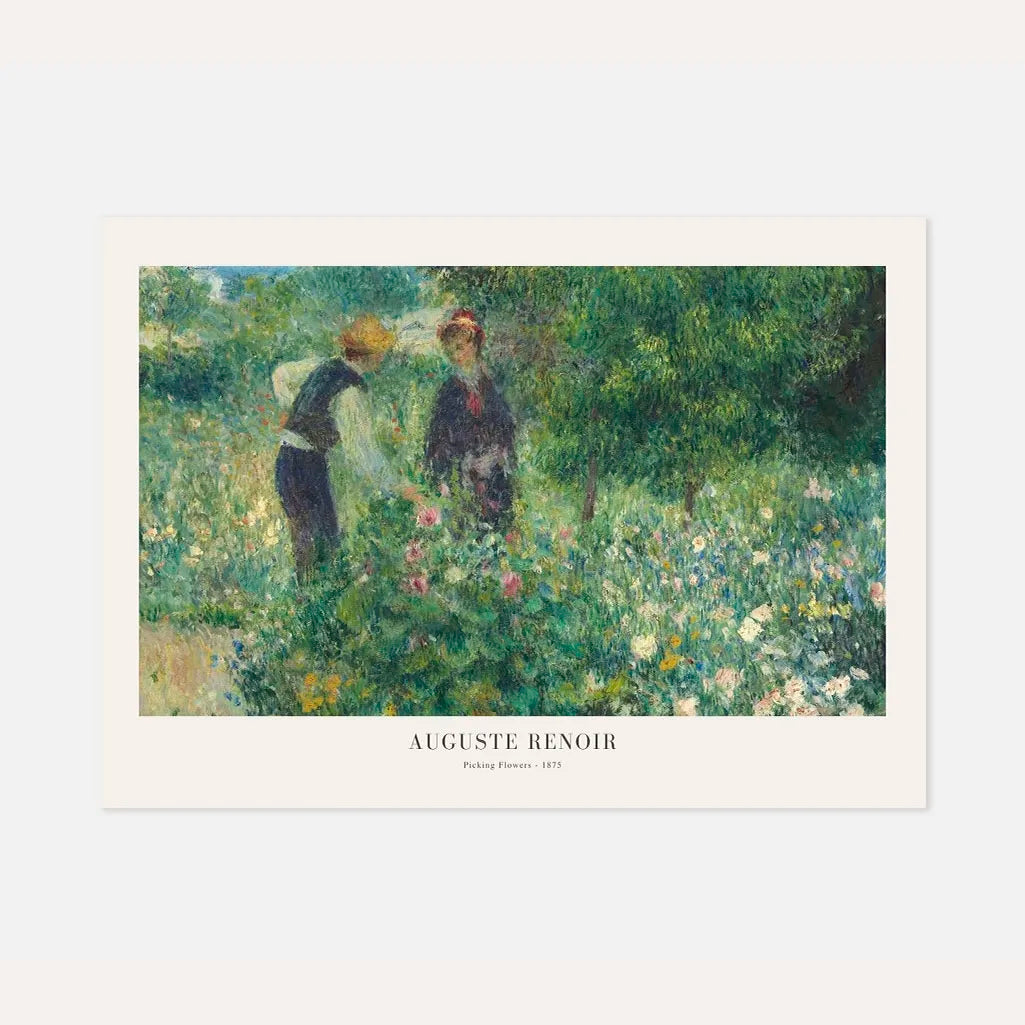 Auguste Renoir – Blumenpflückerinnen im Garten Poster, 1875 (Querformat)