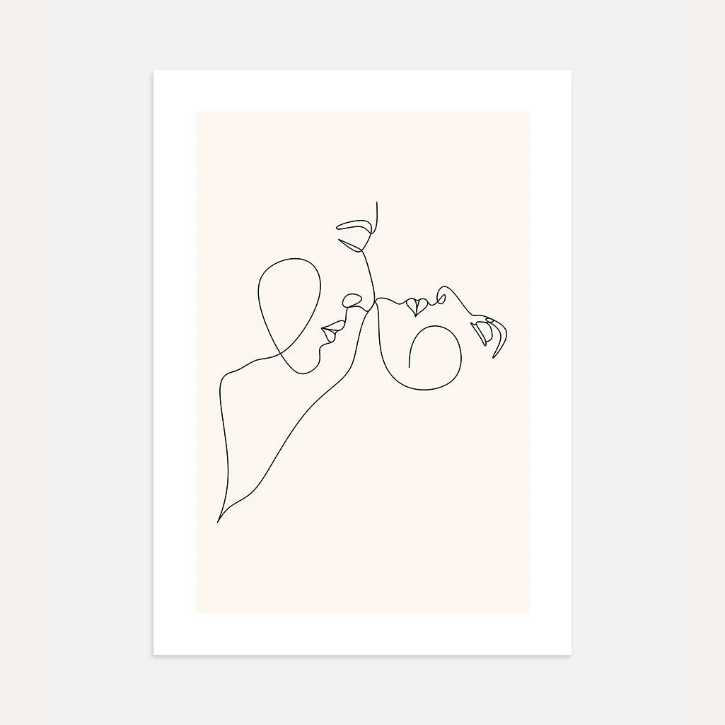 Poster – Kussende Gesichter