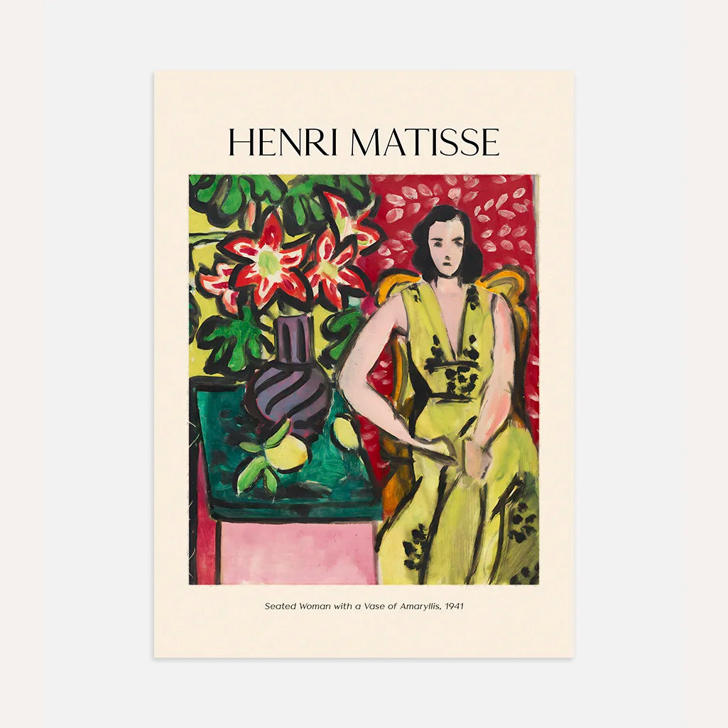 Henri Matisse Poster – Sitzende Frau mit Amaryllisvase, 1941