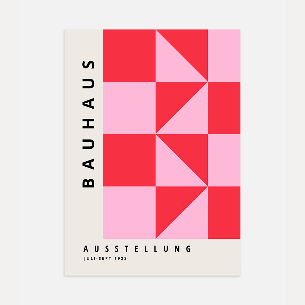 Bauhaus Rot Rosa Dreiecke Poster