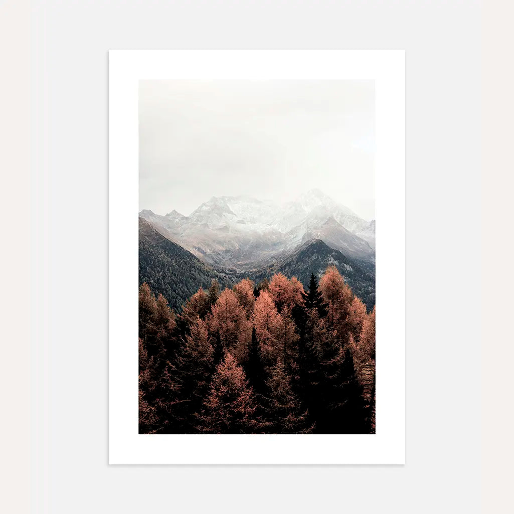 Poster mit herbstlicher Berglandschaft